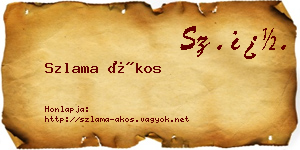 Szlama Ákos névjegykártya